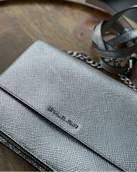 Kabelka dámská Michael Kors GUSSET stříbrná